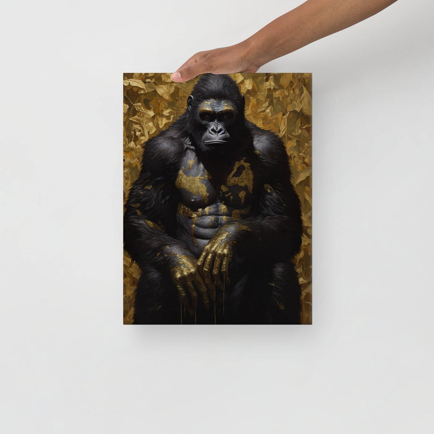 Black and Gold Gorilla Canvas