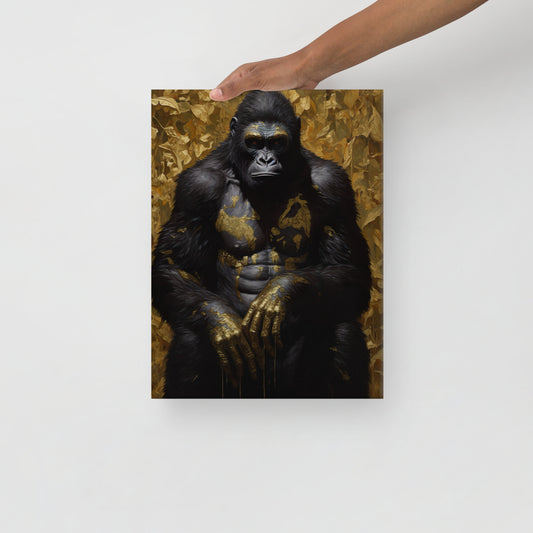 Black and Gold Gorilla Canvas