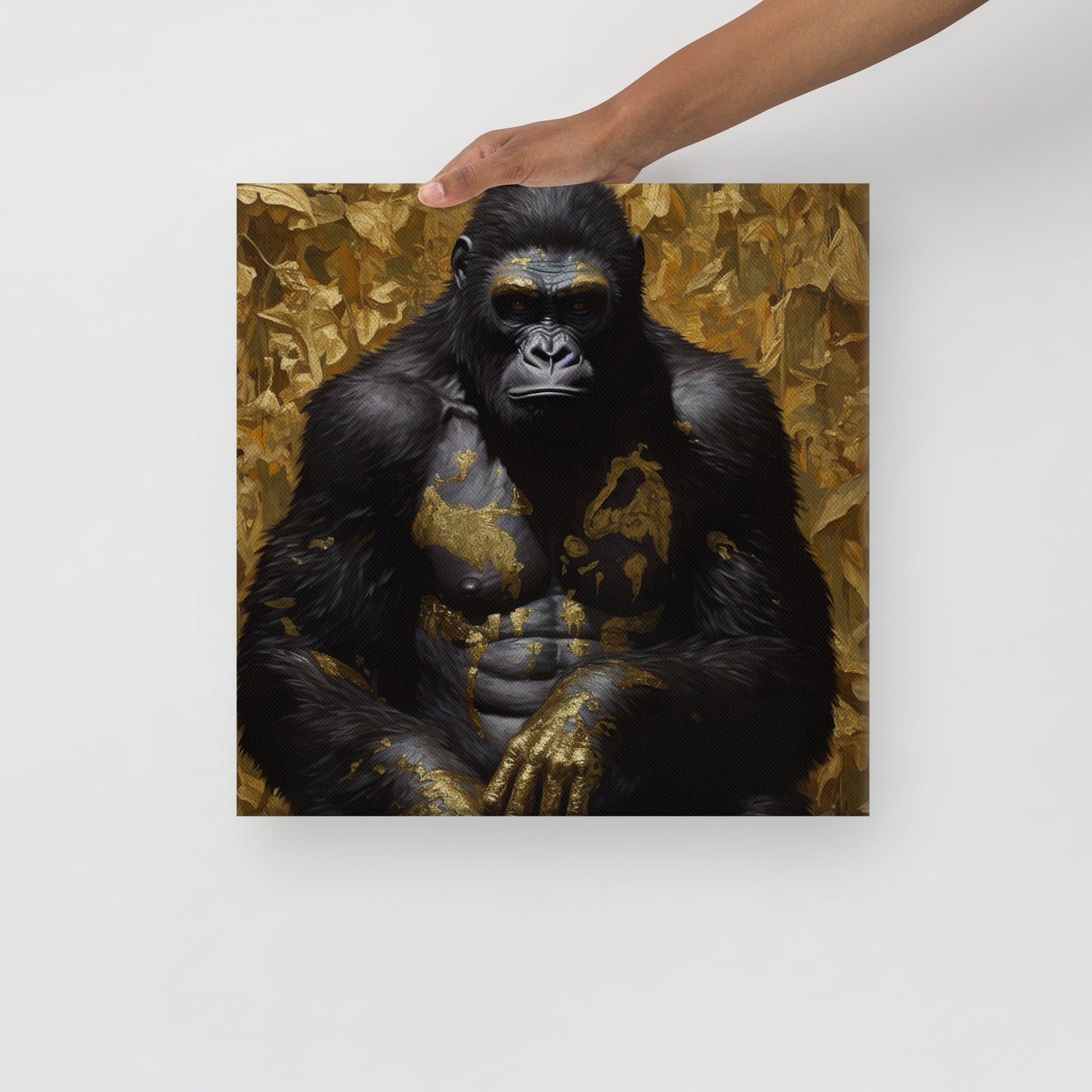 Black and Gold Gorilla Canvas