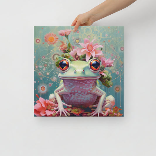 Pink and Green Frog Canvas