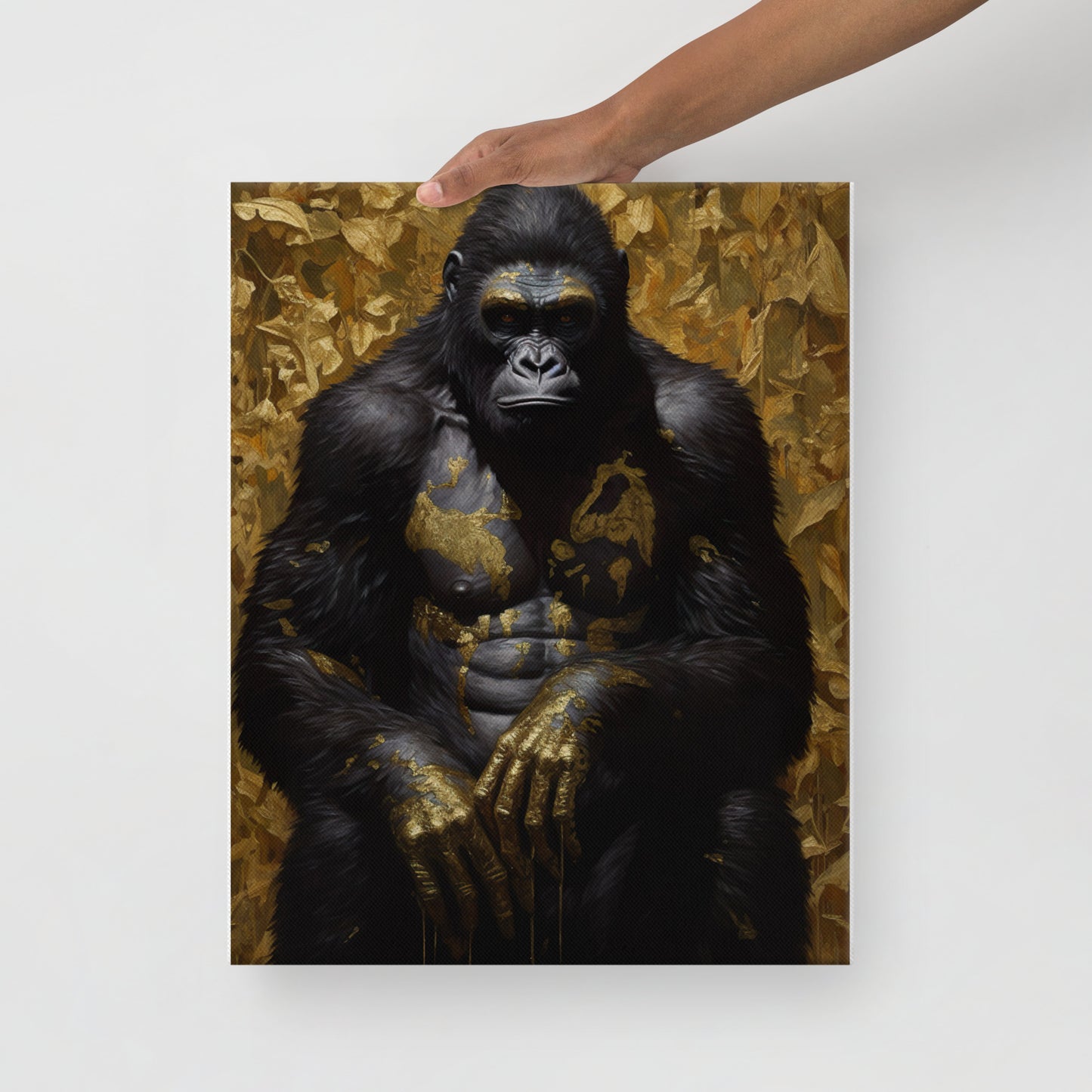 Black and Gold Gorilla Canvas