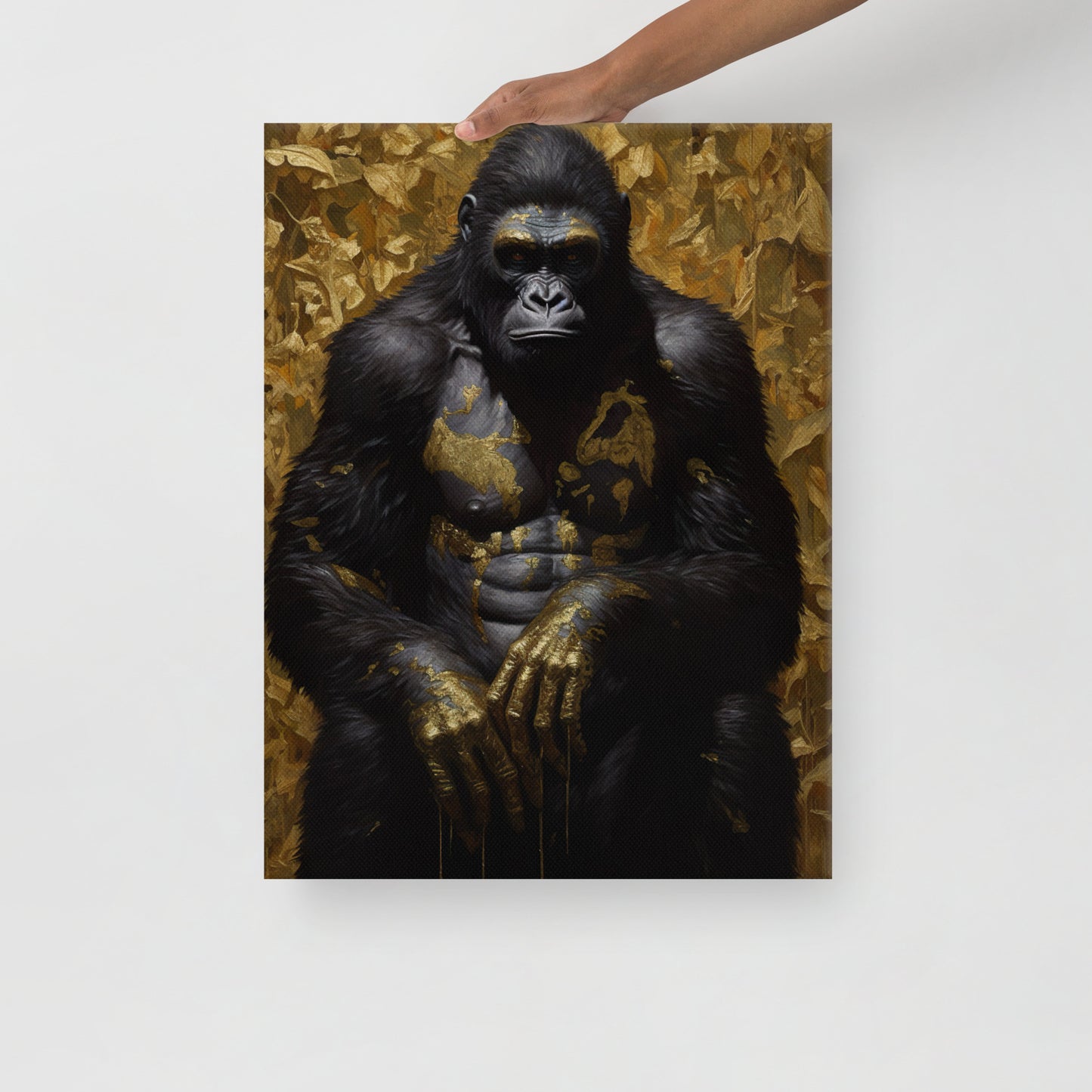 Black and Gold Gorilla Canvas