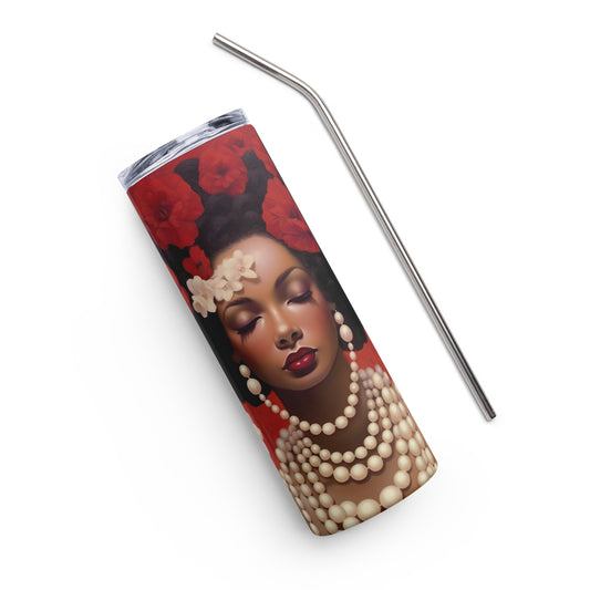 Crimson and Cream Pearl Girl Tumbler