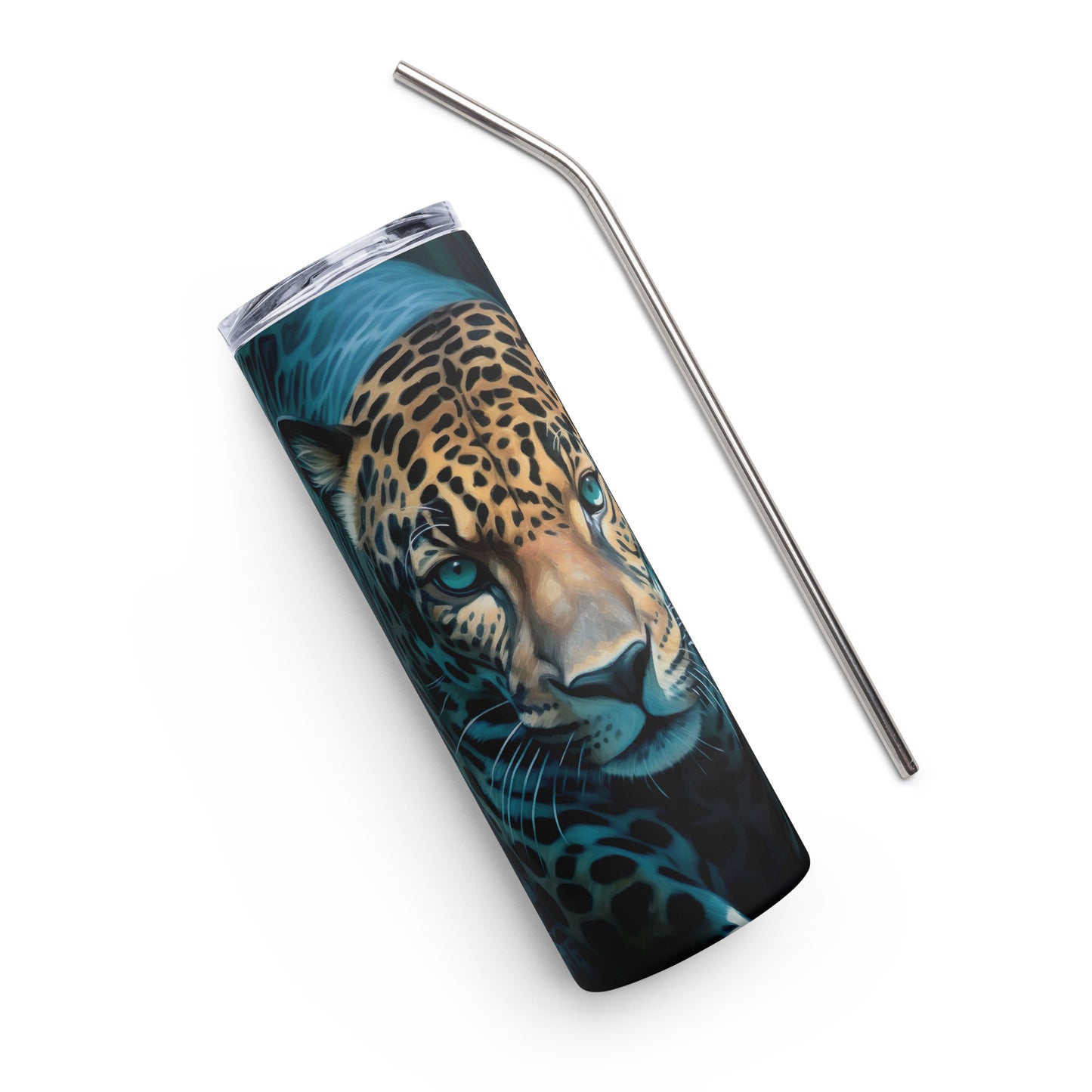 Black and Teal Jaguar Tumbler