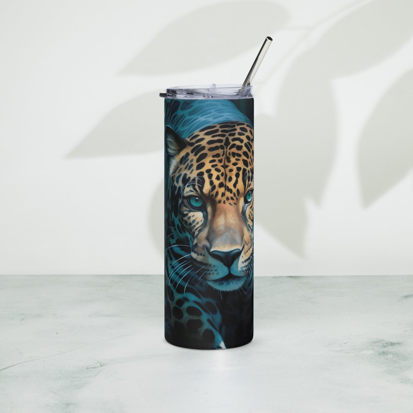 Black and Teal Jaguar Tumbler