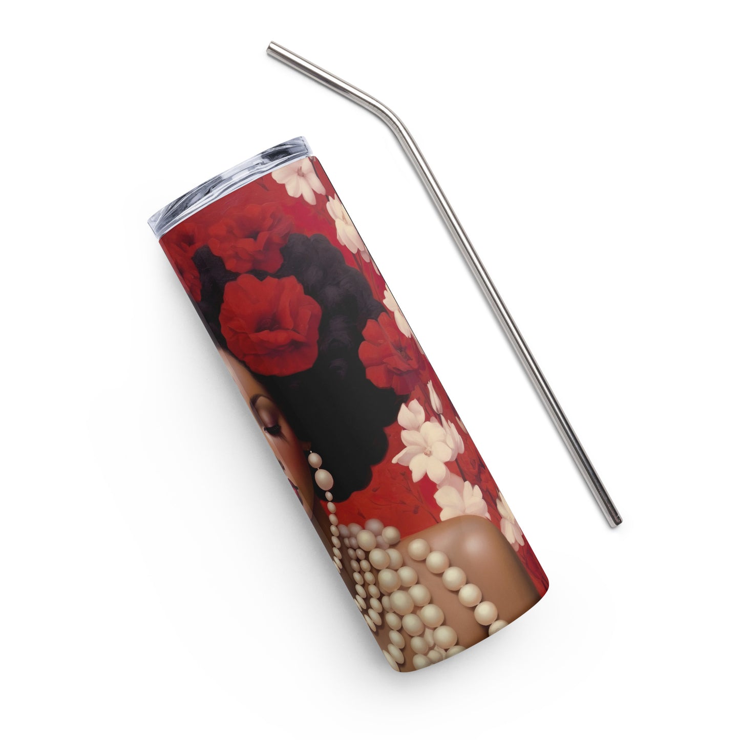 Crimson and Cream Pearl Girl Tumbler