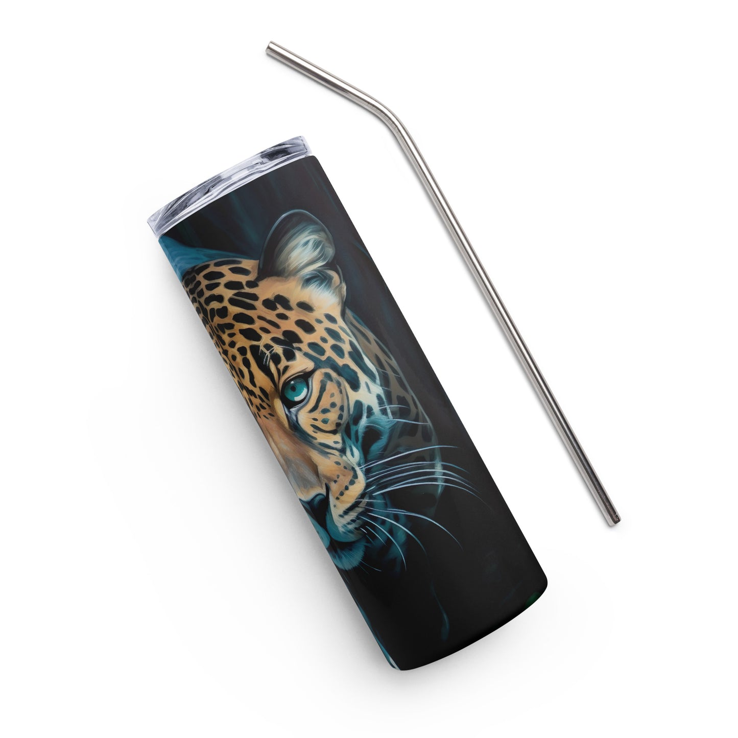 Black and Teal Jaguar Tumbler