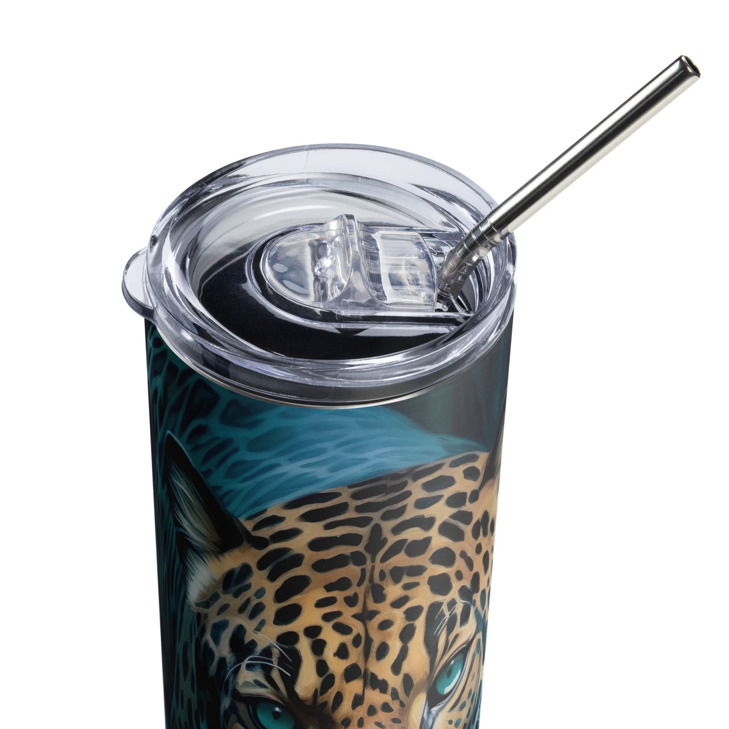 Black and Teal Jaguar Tumbler