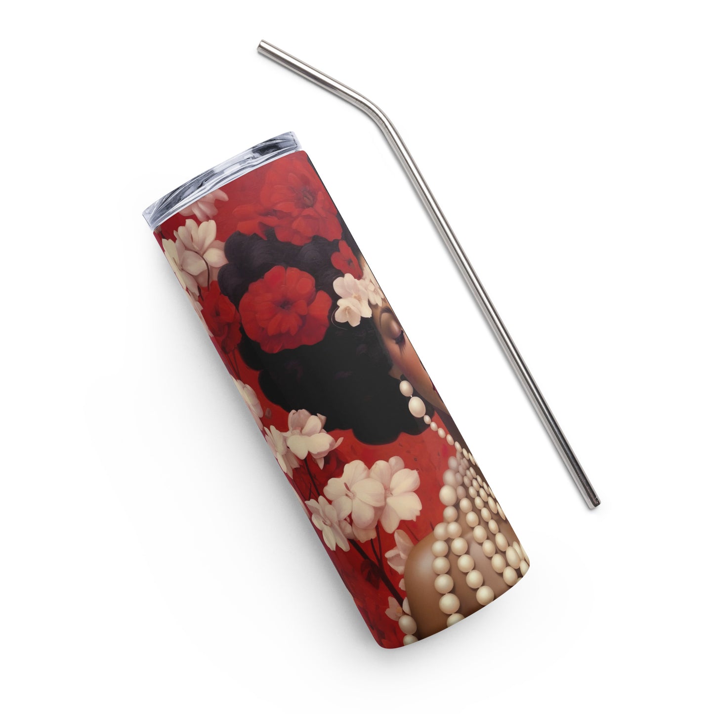 Crimson and Cream Pearl Girl Tumbler